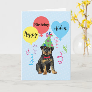 Birthday Party Balloons Rottweiler Card