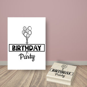 Birthday Party Balloons Rubber Stamp