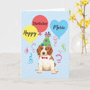 Birthday Party Balloons Welsh Springer Spaniel Card