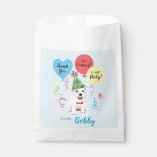 Birthday Party Balloons Westie Favour Bag