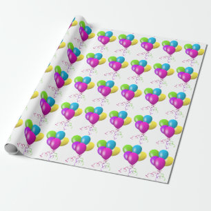 Birthday Party Balloons Wrapping Paper