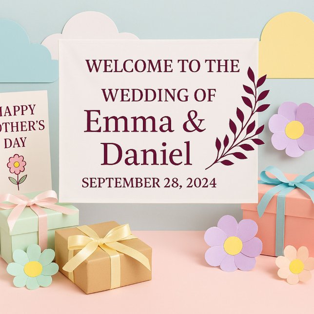 Birthday Party Banner | Wedding Welcome Sign (Celebrate big moments with custom style  #zazzlemade)