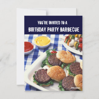 Birthday Party Barbecue, Burgers Invitation