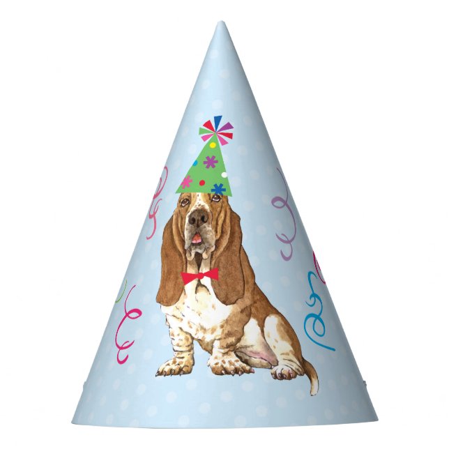 Birthday Party Basset Hound Hat (Front)