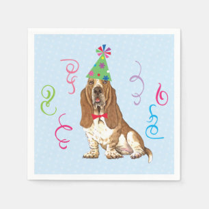 Birthday Party Basset Hound Napkin