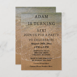 Birthday Party Beach Nautical Custom Trendy Cute Invitation