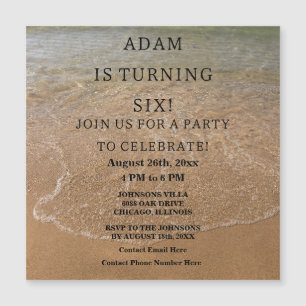Birthday Party Beach Nautical Custom Trendy Cute Magnetic Invitation