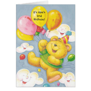 Birthday party bear customisable invitations