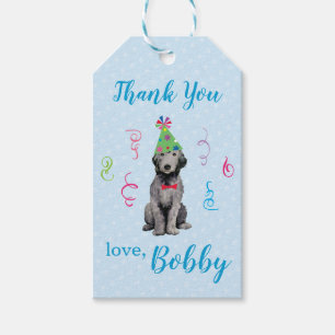 Birthday Party Bedlington Terrier Thank You Tags