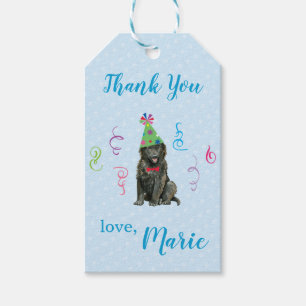 Birthday Party Belgian Sheepdog Thank You Gift Tags