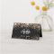 Birthday party black gold glitter dust place card