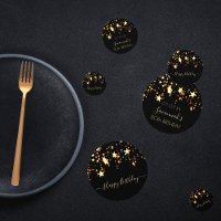 Birthday party black gold stars glam modern