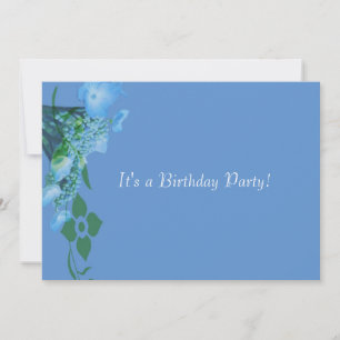 birthday party blue hydrangea flowers invitation