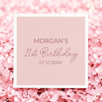 Birthday Party Blush Pink Name