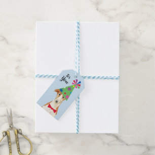 Birthday Party Borzoi Gift Tags