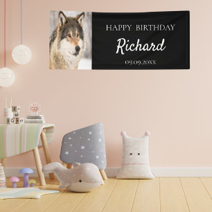 Birthday party boy wolf photo cute animal banner