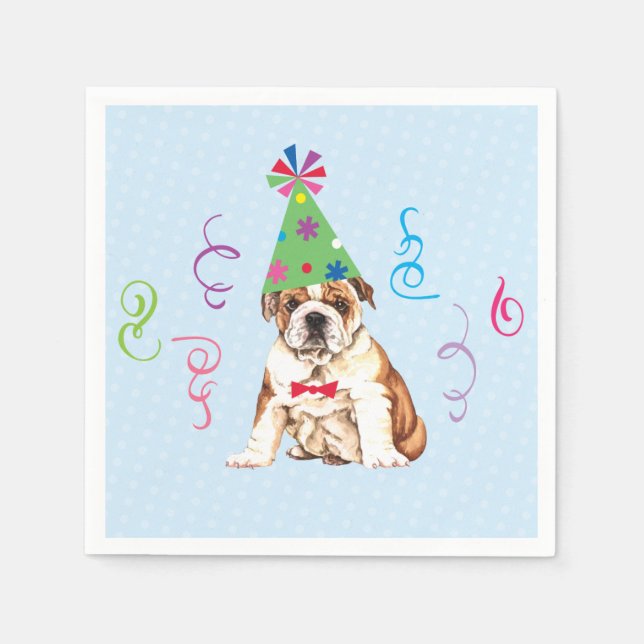 Birthday Party Bulldog Napkins (Front)