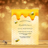 Birthday party bumble bees honeycomb invitation