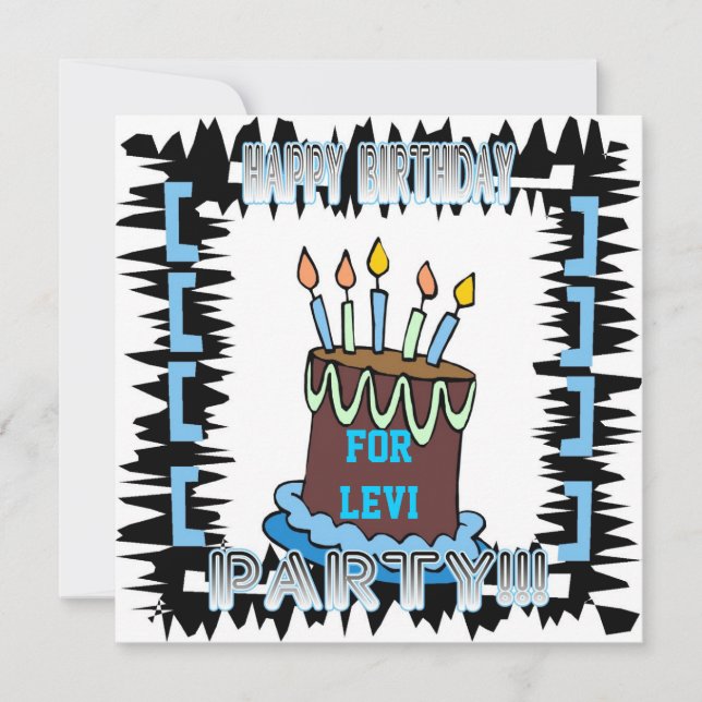 Birthday Party Cak & Candles Invitation (Front)