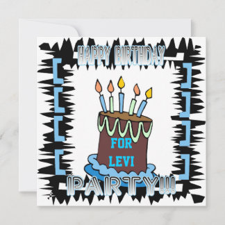 Birthday Party Cak & Candles Invitation