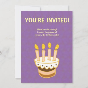Birthday Party Cake Invitation