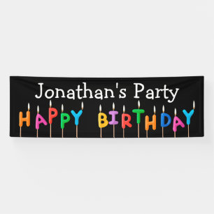 Birthday Party Candlelight Indoor Banner