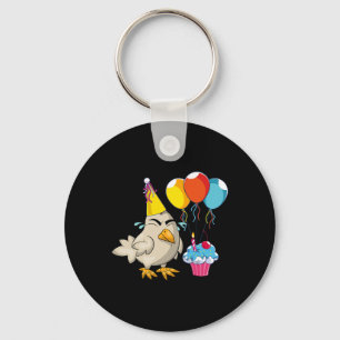 Birthday Party Celebration Cupcake Funny Farm Anim Key Ring