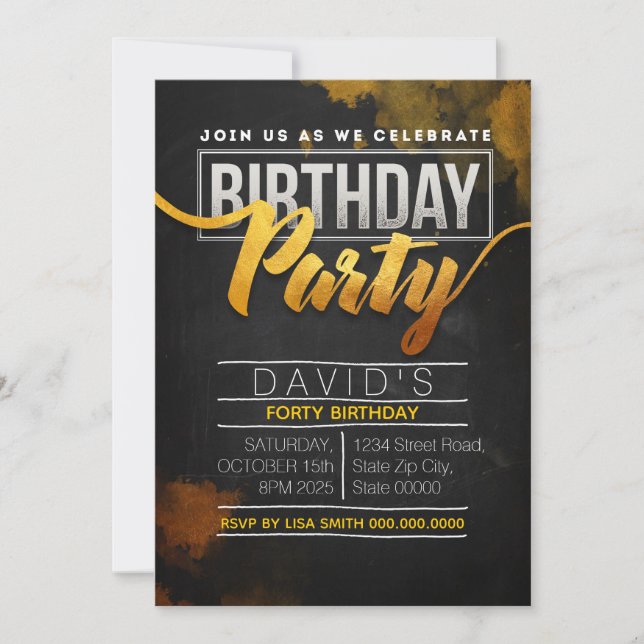 Birthday Party Celebration Invitation (Front)