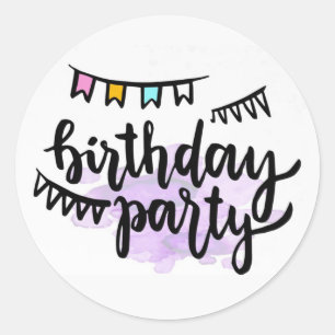 Birthday Party Classic Round Sticker