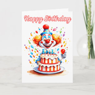 Birthday Party Clown For Kids Card
