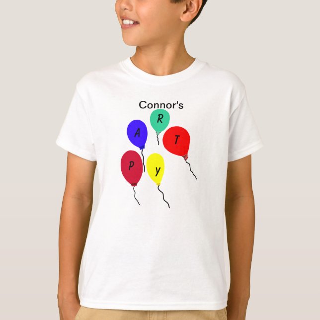 Birthday Party Colourful Balloons PERSONALIZE T-Shirt (Front)