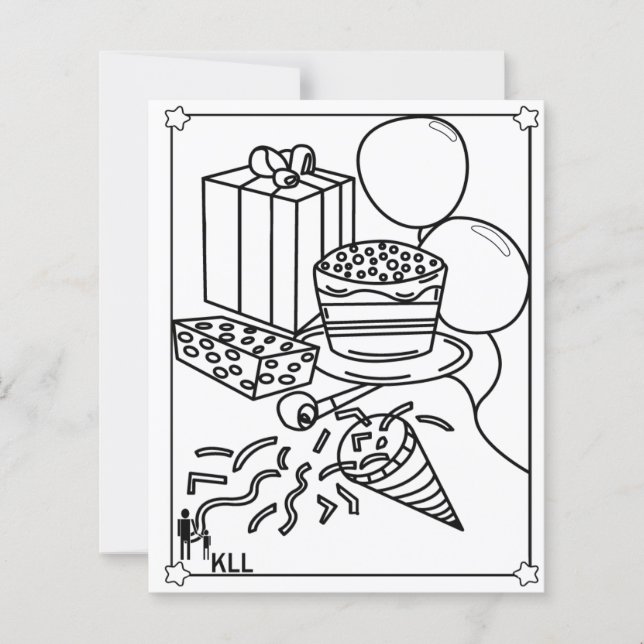 birthday party colouring pages (Front)