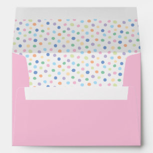 Birthday Party Confetti Pink Envelope