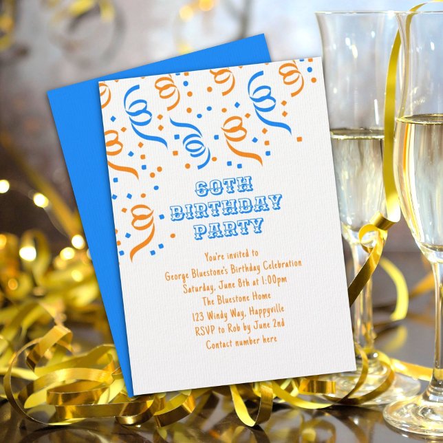 Birthday Party Confetti Streamers Invitation (Creator Uploaded)