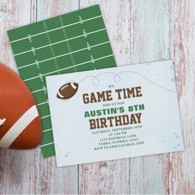 Birthday Party Cute Game Time Simple Football Invitation (Creator Uploaded)