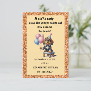 Birthday Party Dachshund Invitation