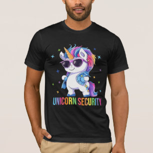 Birthday Party Dad Mom Daughter Unicorn Security T-Shirt