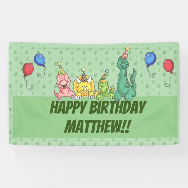 Birthday Party Dinos Banner (Horizontal)