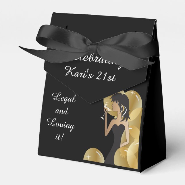 Birthday Party Diva Princess Girl Favour Box (Front Side)