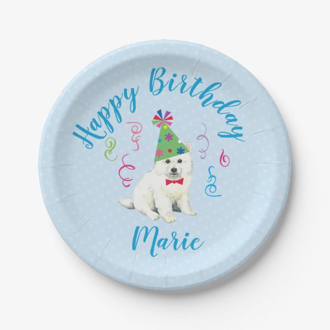 Birthday Party Eskie Paper Plate (Front)