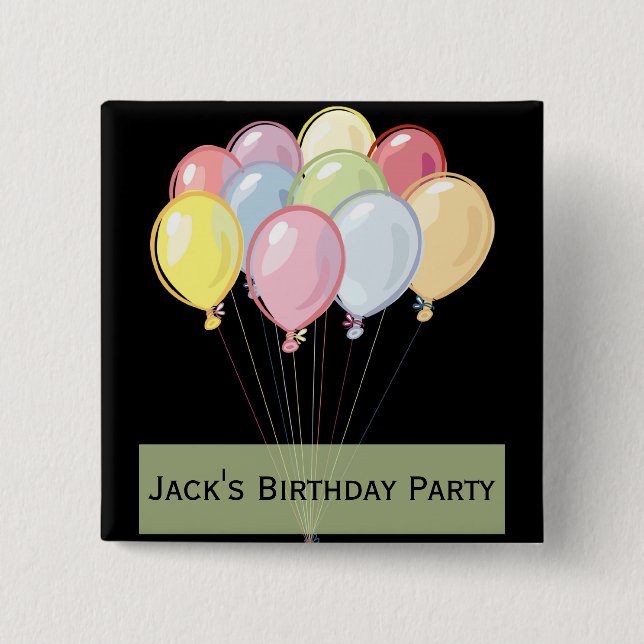 Birthday Party Favour Button (Front)