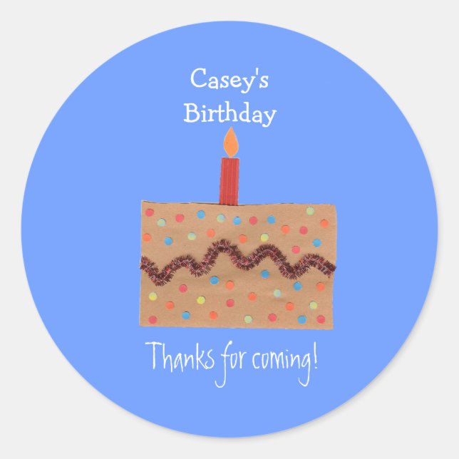 Birthday party favour label (Front)
