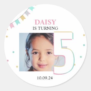 Birthday Party Favour Sticker   Custom Year Number