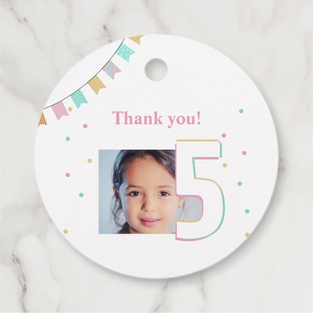 Birthday Party Favour Tag | Custom Year Number (Back)