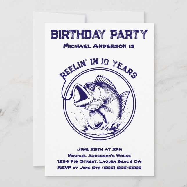 Birthday Party-Fish  Invitation (Front)