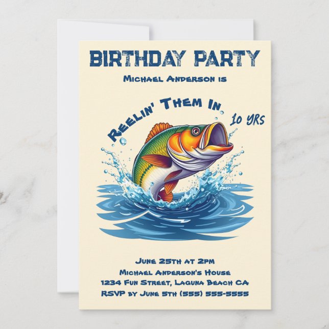 Birthday Party-Fish  Invitation (Front)