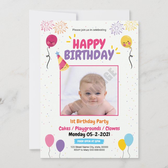 Birthday Party Flyer | Invitation (Front)