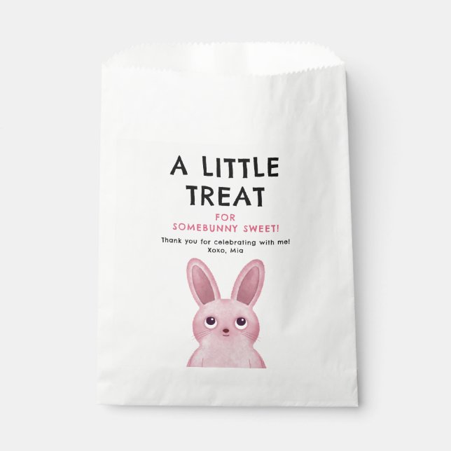 Birthday Party for Girls with Pink Bunny Favour Bag (Front)