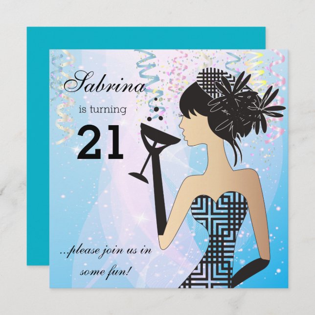 Birthday Party for the Ladies | DIY Name & Age Invitation (Front/Back)