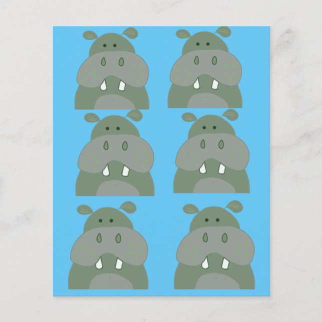 birthday party fun hippo  (Front)